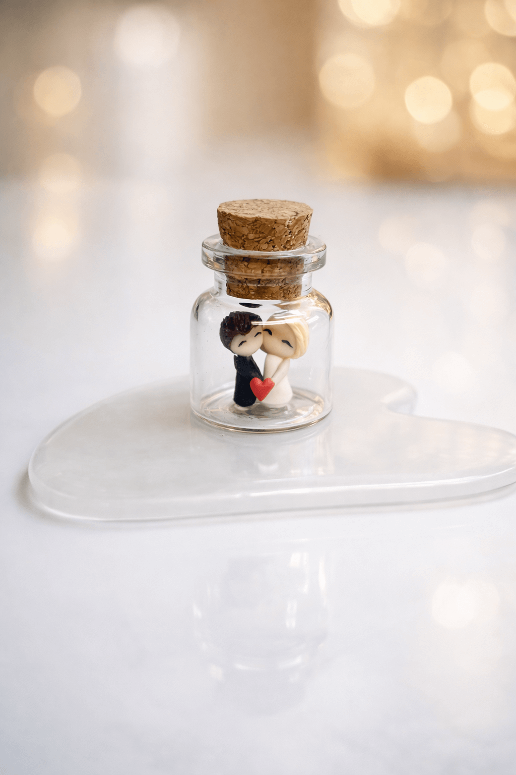 Personalizirane bočice s mini figuricama mladenaca – ručno rađene zahvalnice za vjenčanje - Image 6